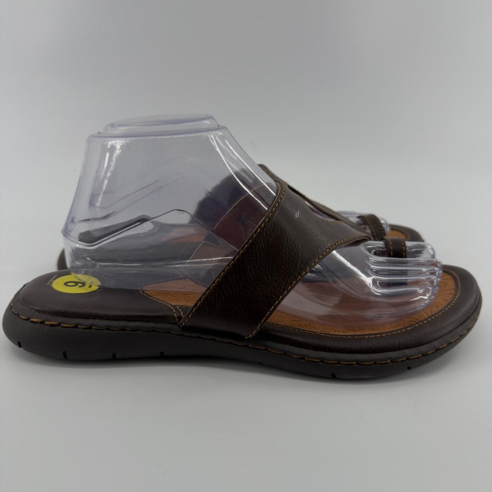 B.O.C. Born Concept Womens Brown Asymmetrical Strap Toe Loop Sandals Size 9